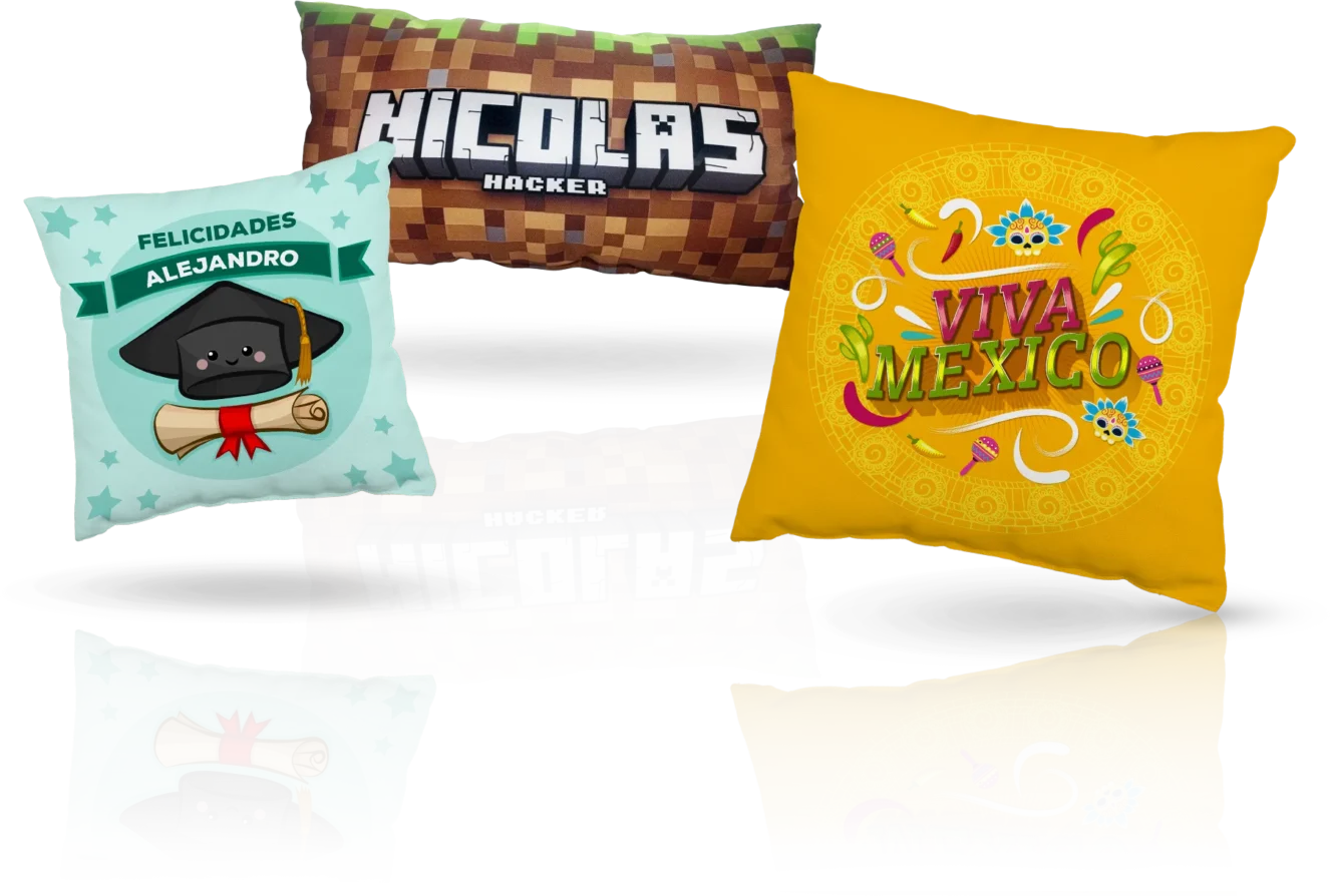 Cojines personalizados para cualquier ocasión, regala emoción, imprime recuerdos, de alta definición, tela suave y lavable, personalizalo y recíbelo listo para entregar.