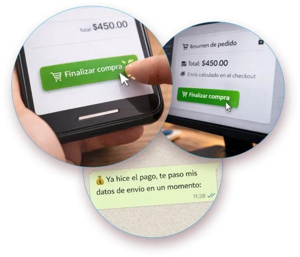 Elige tu producto en celular, computadora o WhatsApp y paga